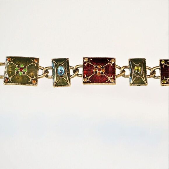 VNT Broken Liz Claiborne Bracelet Enamel Cabochons Parts Repairs Jewelry Making - Picture 6 of 8